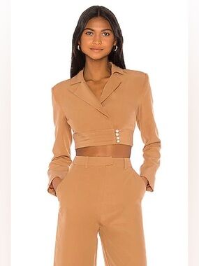 Song of Style Sadie Blazer Top - Cedar Brown, Sz Large